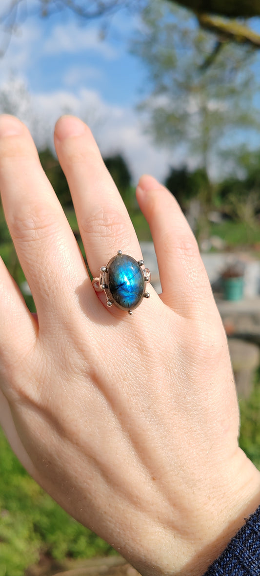 LABRADORİT GÜMÜŞ TASARIM YÜZÜK