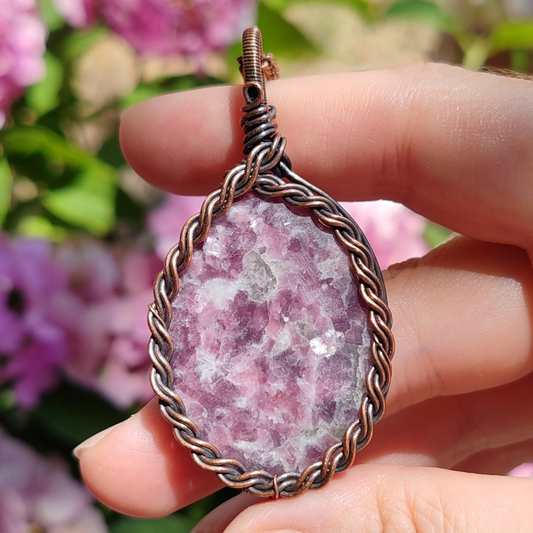 LEPİDOLİT BAKIR SARMA KOLYE