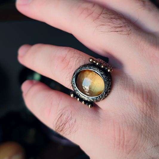 KEHRİBAR ERKEK GÜMÜŞ YÜZÜK