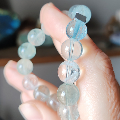 BUZ AKUAMARİN BİLEKLİK (10 mm)