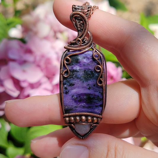 ÇEROİT & AY TAŞI BAKIR SARMA KOLYE