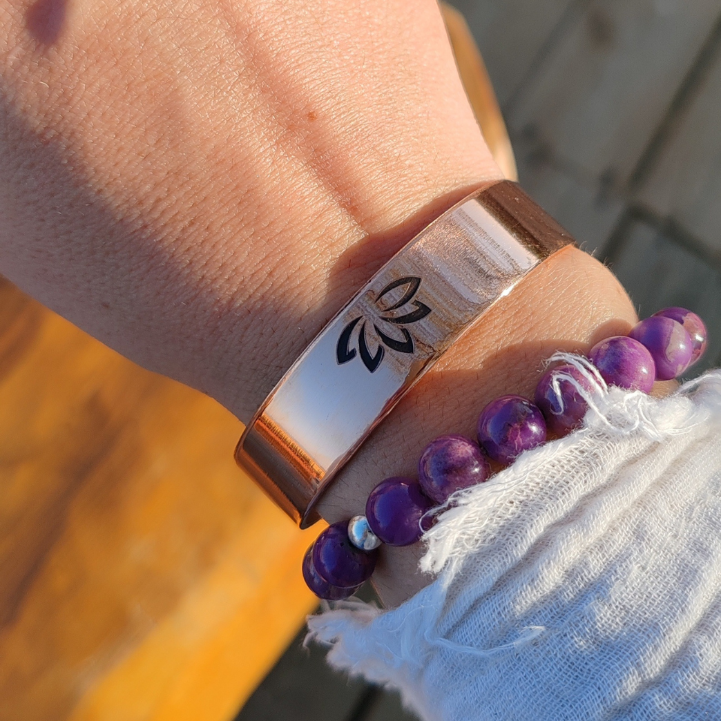 LOTUS ÇİÇEĞİ BAKIR BİLEKLİK