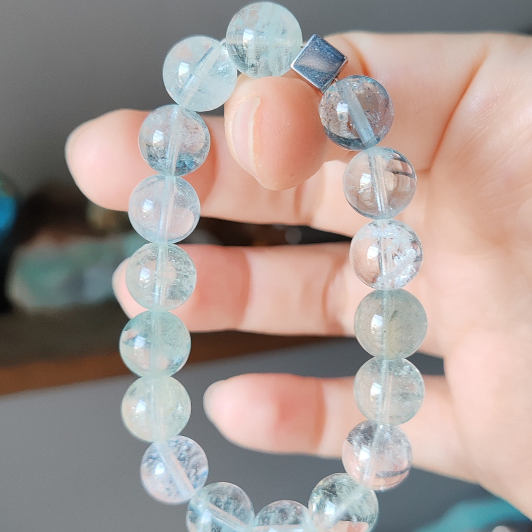 BUZ AKUAMARİN BİLEKLİK (10 mm)