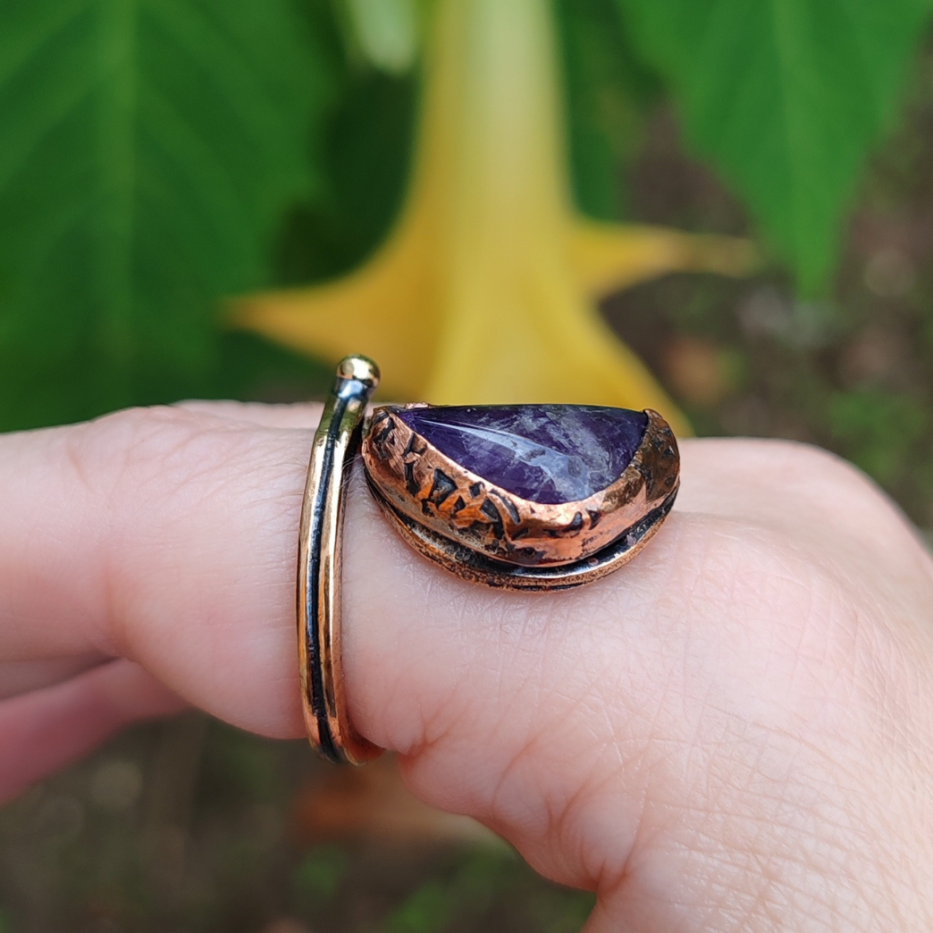 AMETİST BAKIR YÜZÜK