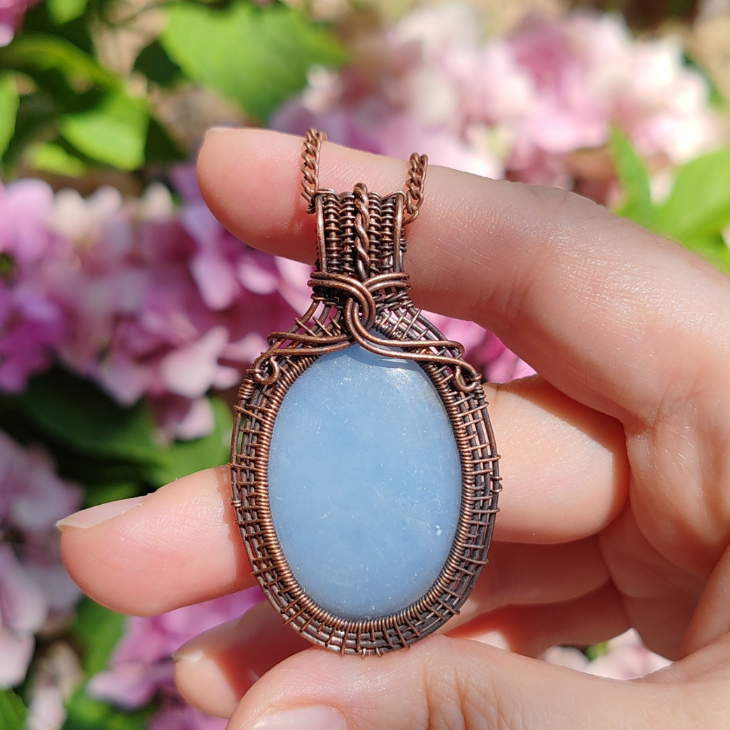 ANJELİT BAKIR SARMA KOLYE