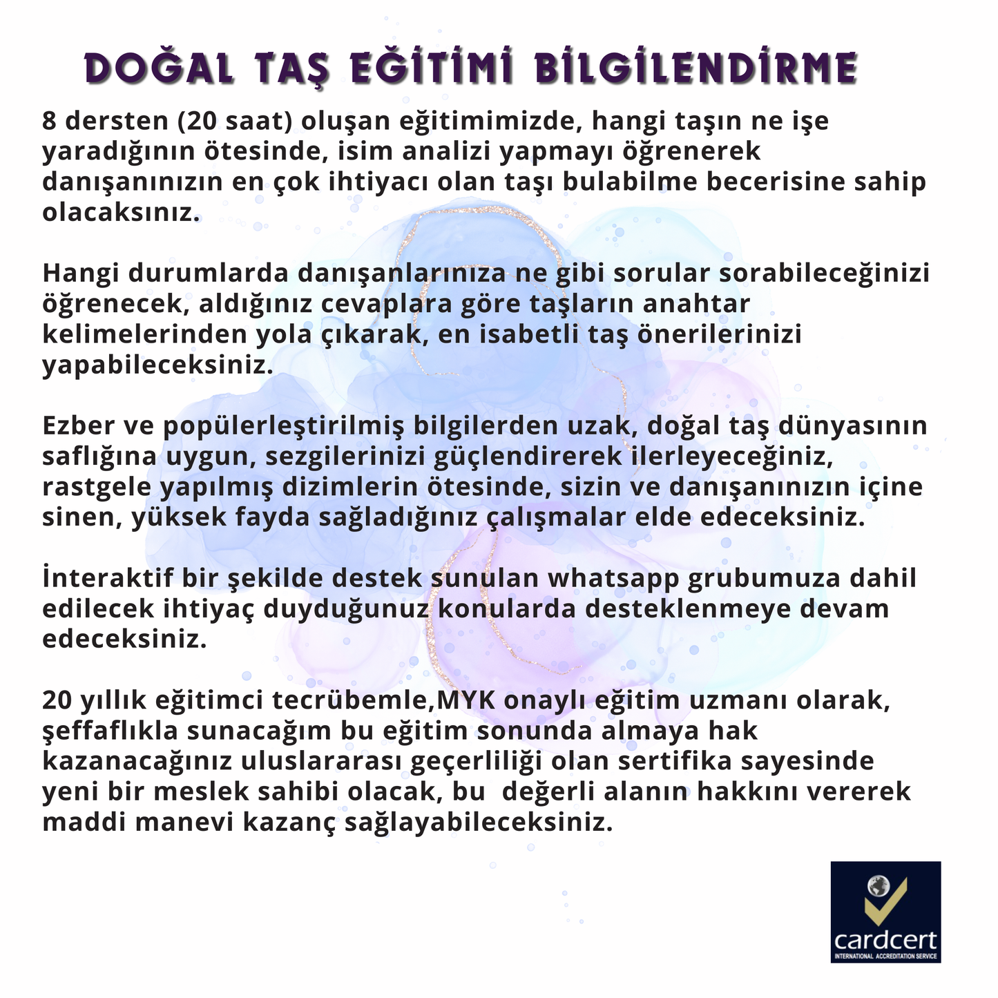 DOĞAL TAŞ EĞİTİMİ (ONLINE PAKET)