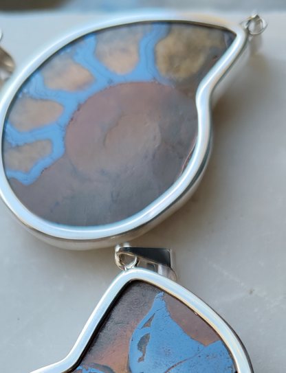 AMMONİT GÜMÜŞ KOLYE