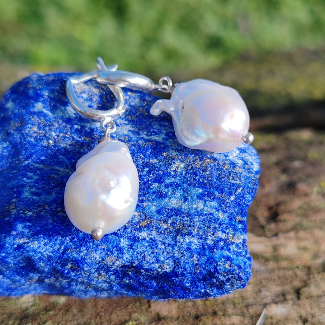 BAROK İNCİ GÜMÜŞ KÜPE