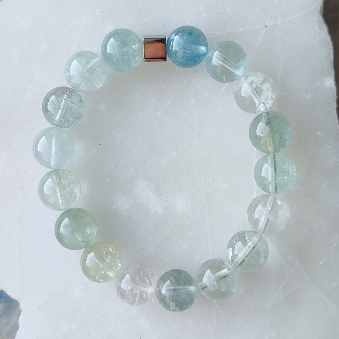 BUZ AKUAMARİN BİLEKLİK (10 mm)