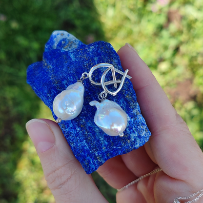 BAROK İNCİ GÜMÜŞ KÜPE