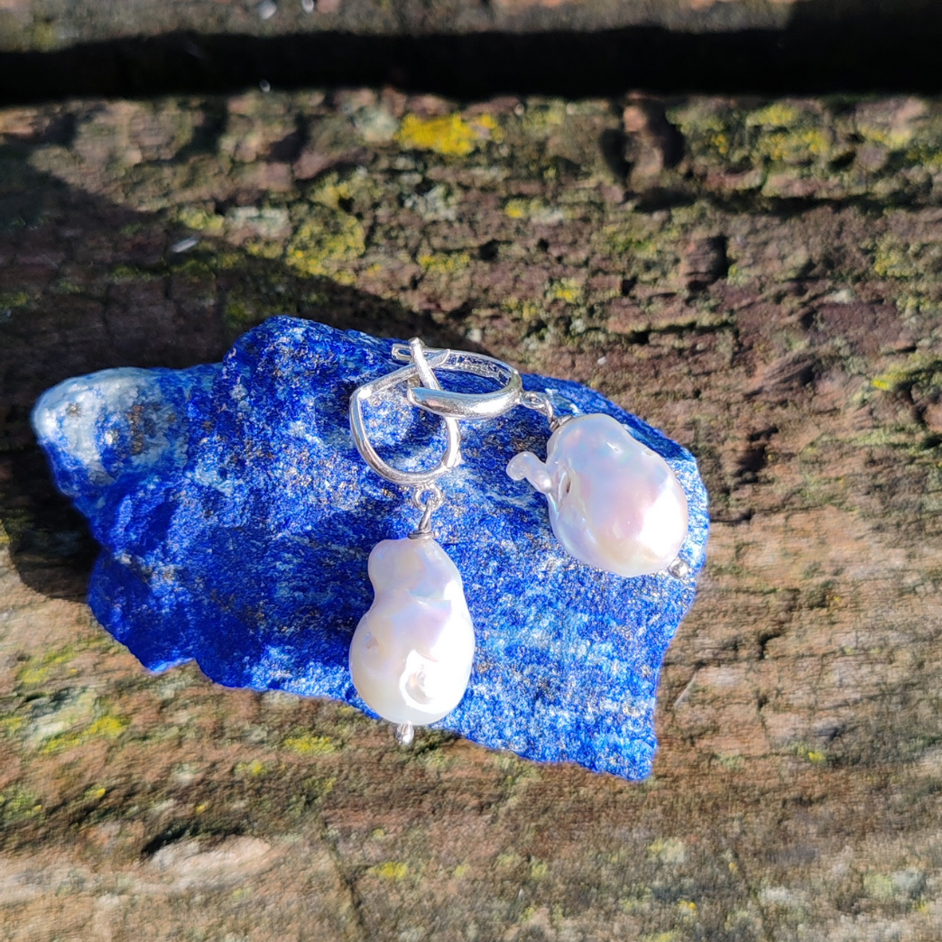 BAROK İNCİ GÜMÜŞ KÜPE