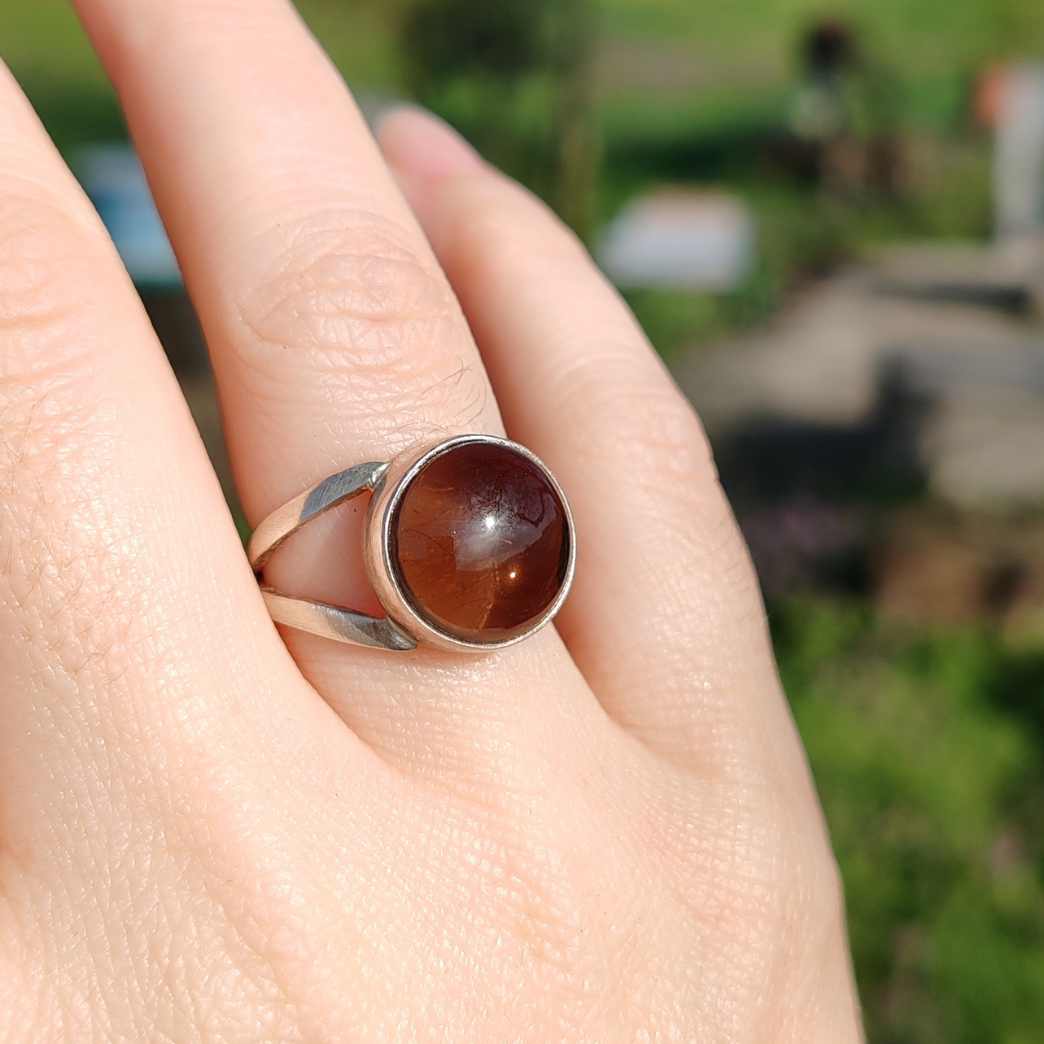 DUMANLI KUVARS GÜMÜŞ YÜZÜK (Bileklik Hediyeli)