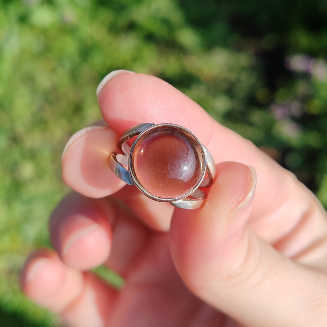 DUMANLI KUVARS GÜMÜŞ YÜZÜK (Bileklik Hediyeli)