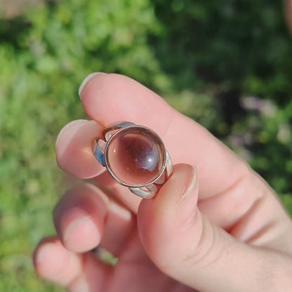 DUMANLI KUVARS GÜMÜŞ YÜZÜK (Bileklik Hediyeli)